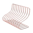 thumbnail image 1 of Soporte metálico para libros estilo nórdico en color rosa dorado - Organizador de escritorio elegante (25x11.5x16.7 cm), 1 of 6