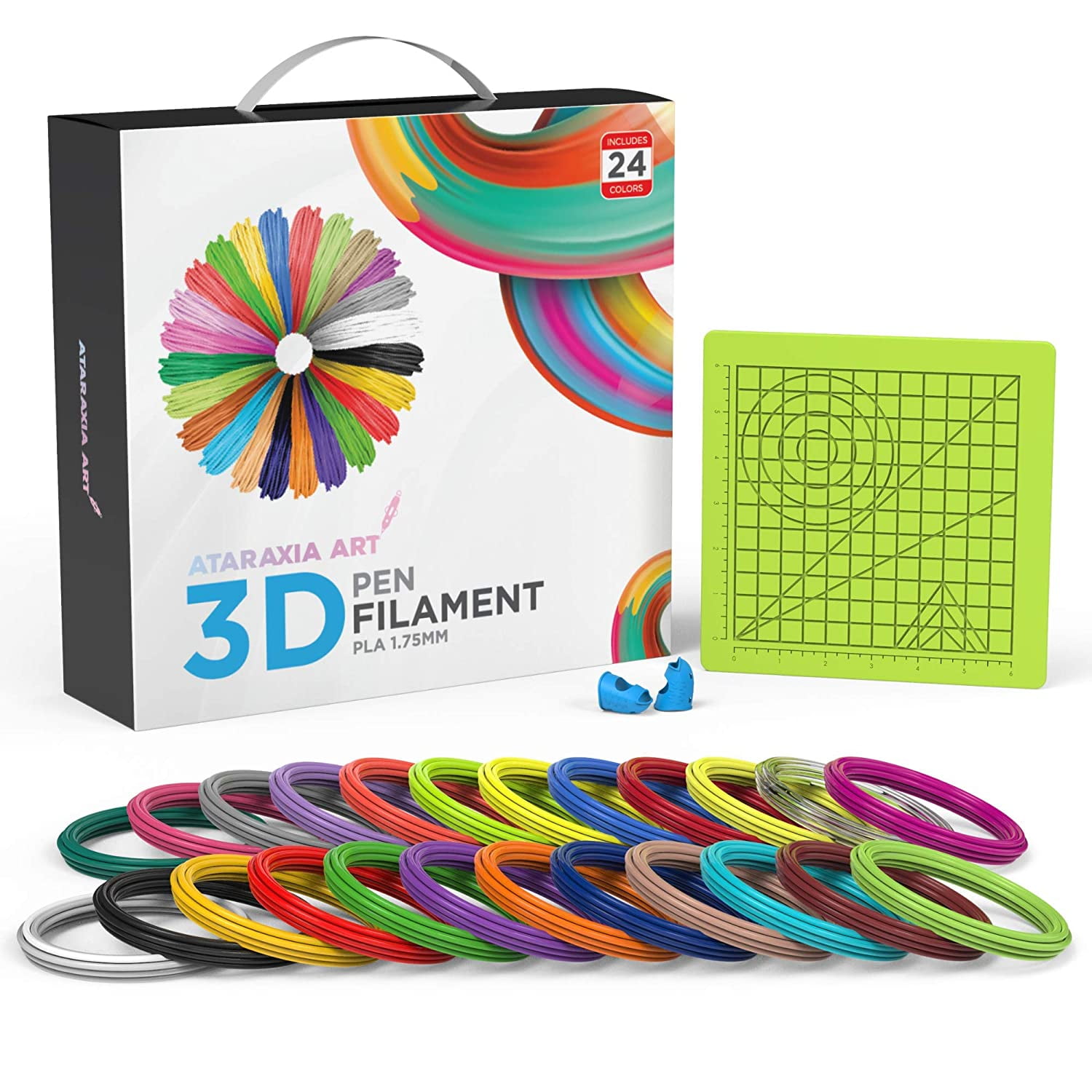 No Smells and Easy to Peel Off Filament for 3D Printer 5m Length 3D Printing Filament Colourful 10 Packs PLA 3D Pen Filament Refills 1.75mm No Bubbles 