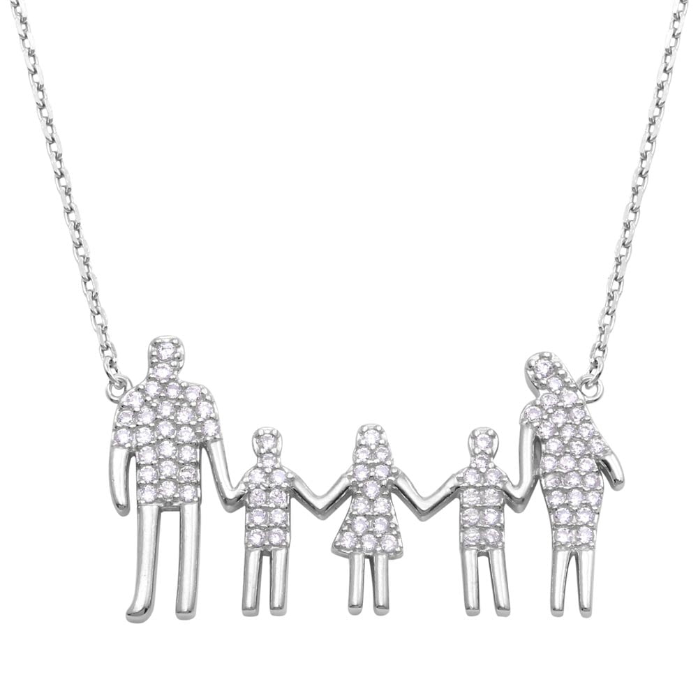 Family Necklace Sterling Silver 