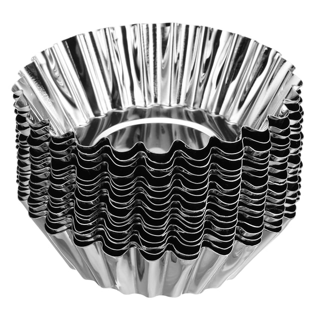 Unique Bargains 30pcs Cupcake Mold, Stainless Steel Mini Cupcake Cake Pans Baking Tool for Mini Cake, 2.9 x 0.8 inch