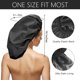 thumbnail image 2 of Auban Gorro de ducha extra grande, doble capa, impermeable, reutilizable, forro de satén XL, gorro de ducha para mujeres, pelo largo y grueso, trenzas (negro), 2 of 9