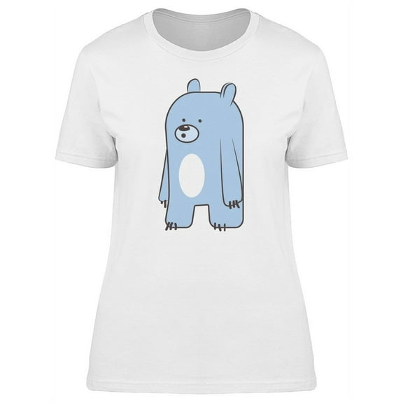Cute Gray Cartoon Bear Doodle Tee Women's -Image by Shutterstock