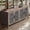 Brown, variant on Oufan Antique Sideboard with 4 Hollow Doors & Adjustable Shelf, Wood Coffee Bar, Rustic Buffet Cabinet for Dining Room, Kitchen, 15.6X32.3X59.8 Inch