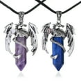 thumbnail image 2 of Natural Crystal Quartz Dragon Hexagon Stone Pendant Man Necklace Healing Reiki, 2 of 6