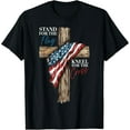thumbnail image 2 of 100% Cotton Stand for the Flag Kneel for the Cross Patriotic Faith T-Shirt, 2 of 5