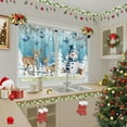 thumbnail image 6 of Christmas Kitchen Curtains, Blue Snowman Xmas Balls Winter Deer Snowflakes Short Window Drapes Set of 2, Window Treatment Tier Curtains for Kitchen Over Sink Dining Room Decor (28x40 Inch), 6 of 6