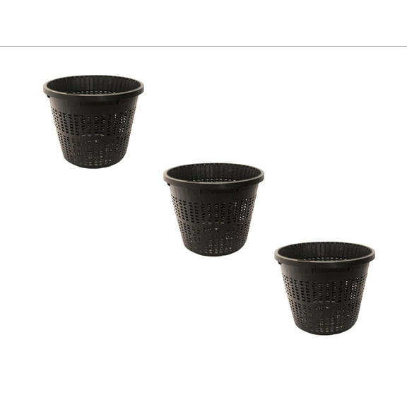 5" Round Water Garden Pond Aquatic Plastic Mesh Slotted Plant Basket X 3 Pack, Pond H2o Plastic Water Garden Planting Baskets Aquaponics, Hydroponics