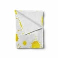 thumbnail image 2 of Yellow and White Soft Flannel Fleece Throw Blanket, Formless Random Color Blots Paint Splashes Modern Look Print, Cozy Plush for Indoor and Outdoor Use, 60" x 80", Yellow White, by Ambesonne, 2 of 6