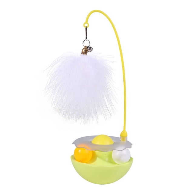 Juguete interactivo para gatos, hierba gatera, pluma con campana, bolas de seguimiento, juguete para gatitos para ejercicio de gatos en interiores