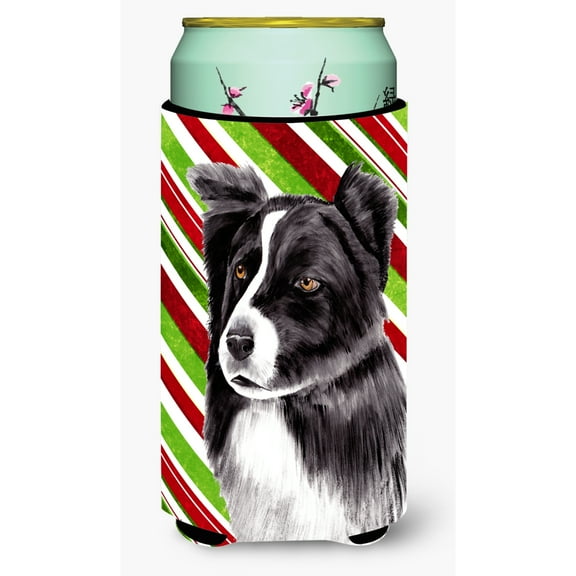 Border Collie Candy Cane Holiday Christmas Tall Boy Hugger