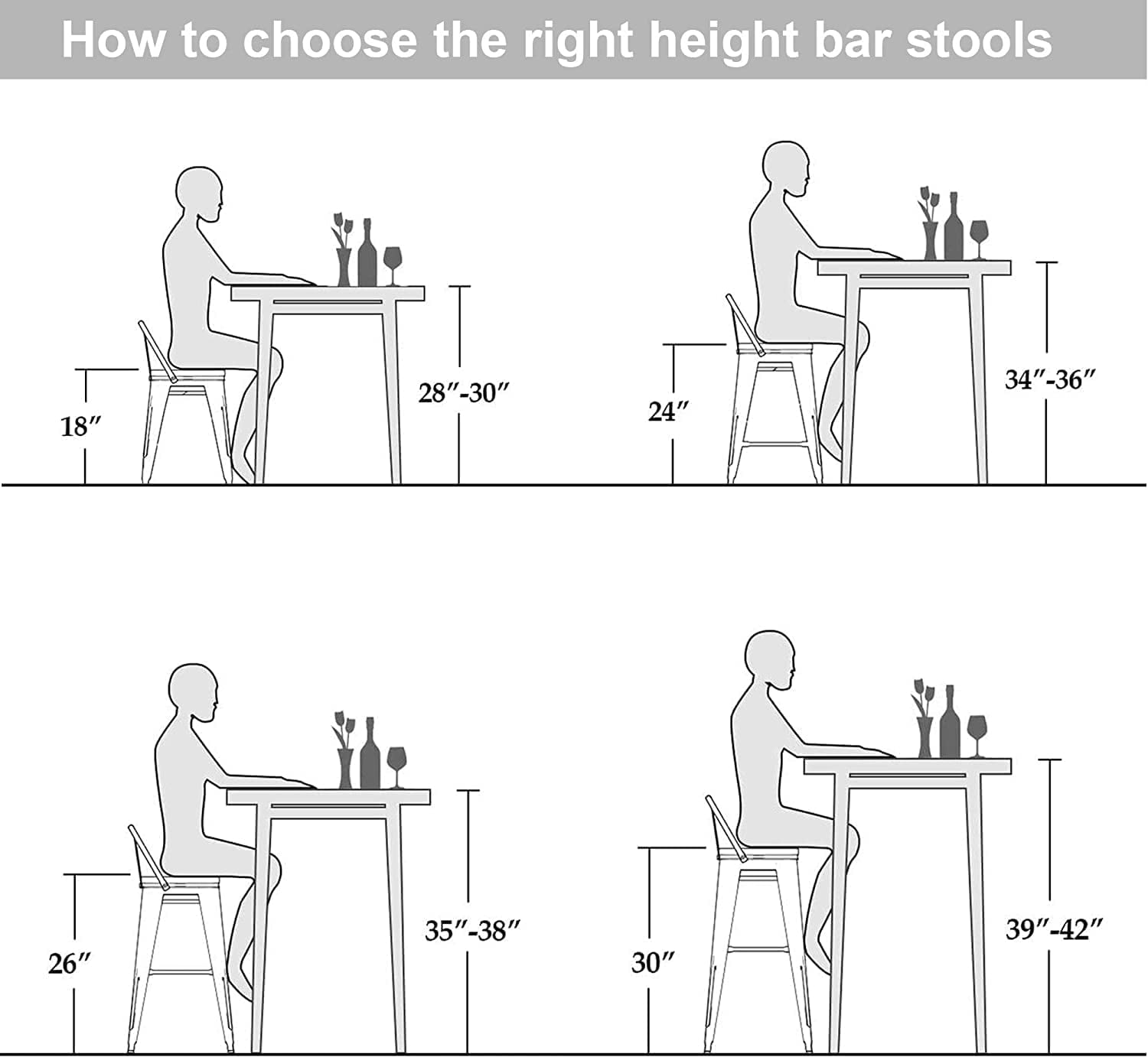Andeworld 18 inch Stools Metal Dining Chairs Set of 4 Stackable Kids Stools Short Stools Bar Stools Classroom Stools (18 inch, Rustic)