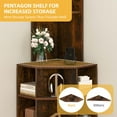 thumbnail image 6 of DWVO 5-Tier Corner Shelf with USB Ports and Outlets, Corner Bookshelf Bookcase Display Shelves Rack Storage Corner Bar Cabinet for Living Room, Home Office, Kitchen, Brown, 6 of 11
