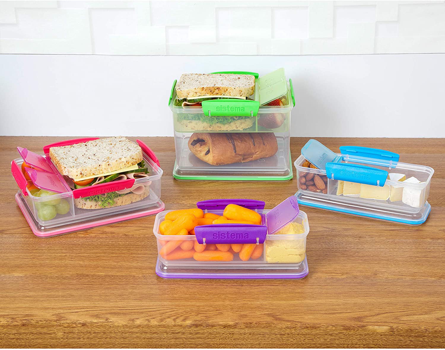 Sistema To-Go 1.6 Cup Snacks On The Go Plastic Food Storage Container 