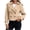 Khaki, variant on Vixolx Cropped Long Sleeve Trench Coats for Women Epaulets Lapel Collar Double Breasted Jacket with Pockets Fall Fashion Casual Pea Coats