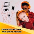 thumbnail image 4 of kidrox tiger-ear kids headphones, 85db volume limited, adjustable and safe hearing protection, tangle free cable, wired on-ear earphones for children toddler boys girls, 4 of 8