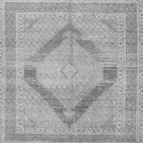 Ahgly Company Indoor Square Persian Gray Traditional Area Rugs, 8' Square
