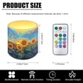 thumbnail image 7 of Kuiaobaty Waterproof Flameless LED Battery Votive Candles with Remote for Wedding Beach Party Decor 4 Packs Pillar Fake Candles with Colored Light Sunset Glow Sunflower Leaf Pattern, 7 of 7