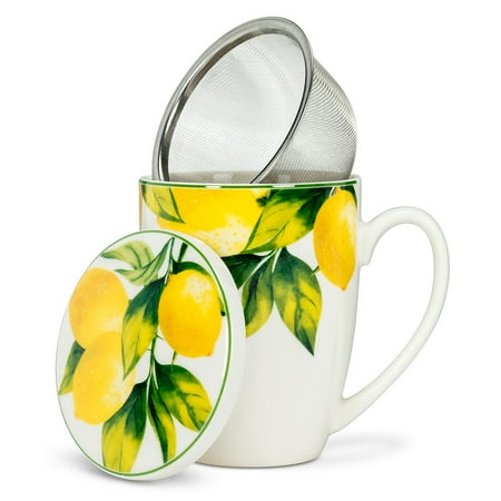 

Set of 6 Lemon Tree Covered Mug & Strainer 3 pieces