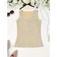 thumbnail image 3 of Women's Sequin V-Neck Tank Top Party Style Sleeveless Top, 3 of 5