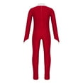 thumbnail image 2 of Alvivi Kids Girls Sparkle Flower Printed Long Sleeve Full Body Gymnastics Leotard Unitard Jumpsuit Burgundy 6, 2 of 7