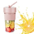 thumbnail image 1 of Licuadora eléctrica de vaso, batidora de frutas, mini licuadora de mano de alta velocidad y fácil limpieza, para gimnasio familiar. Rosa, 1 of 8