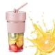 thumbnail image 1 of Licuadora eléctrica de vaso, batidora de frutas, mini licuadora de mano de alta velocidad y fácil limpieza, para gimnasio familiar. Rosa, 1 of 8