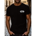 thumbnail image 1 of Men's Gym Athletic T-Shirt, Casual Black Short Sleeve Crew Neck Top, Summer Workout Tee for Men, 1 of 5