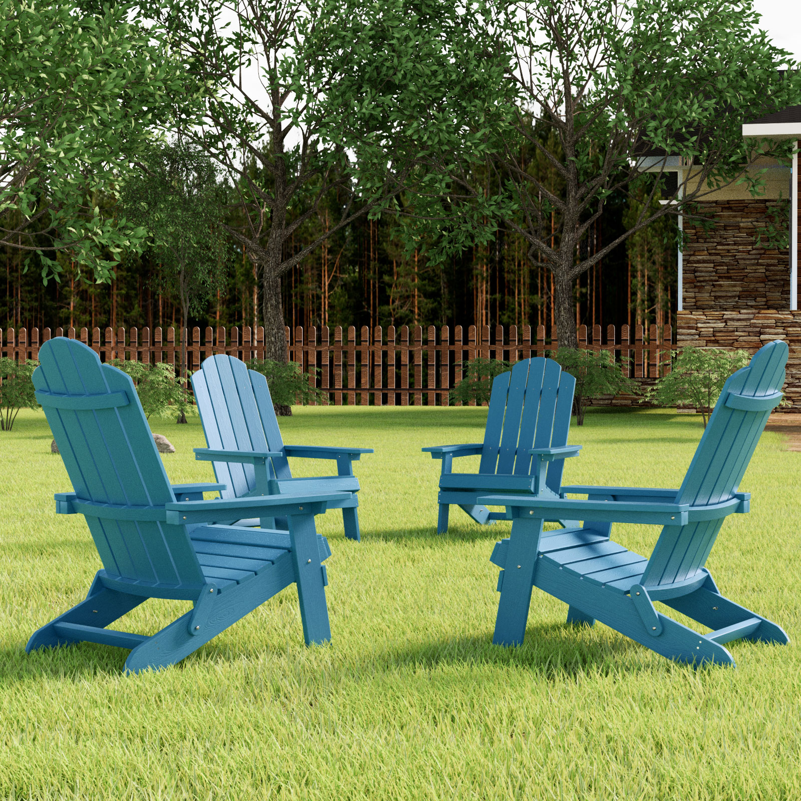 Folding Adirondack Chair Plastic Weather Resistant, Outdoor Chair