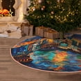 thumbnail image 5 of Fotbe Neon Shanghai Cityscape Night Pattern Christmas Tree Skirt, Tree Skirts Plush Christmas Decorations, Christmas Tree Skirts Xmas Decorations Holiday Party Decor-36", 5 of 6