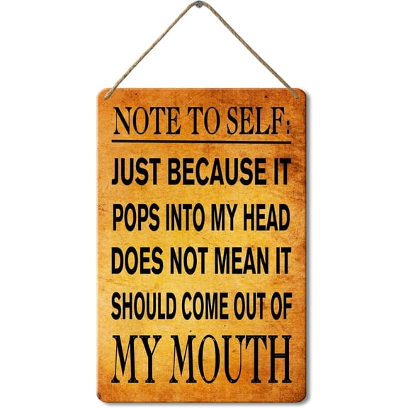 Metal Sign Note To Self Sign, 8x12 Inch, Funny Home Decor Office Must Have