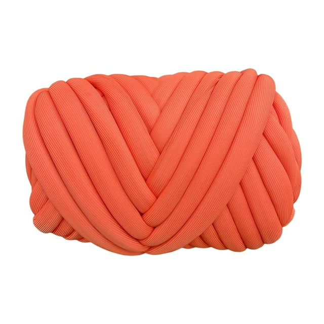 Cotton Polyester Chunky Yarn Tube Giant Yarn for Rug Making Carpets Handbag Orange