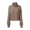 thumbnail image 7 of Women's Fashion Knitted Cropped Turtleneck Sweater, 7 of 7