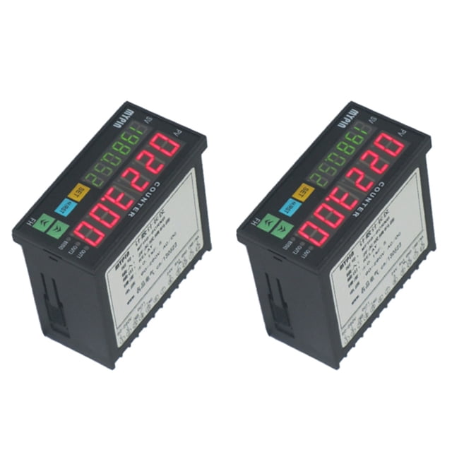 2X Contador Mini Medidor de Lote de Longitud 1 Medidor de Conteo de Salida de Relé Preestablecido Medidor de Longitud Práctica 90-260 V CA / CC la Máquina de Horas