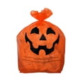 thumbnail image 7 of KINREX Halloween Pumpkin Plastic Lawn and Leaf Bags Decoration - Outdoor Fall Trash Bag Decor - Orange Jack O Lantern - Pack of 3 with Twist Ties, 7 of 7