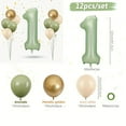 thumbnail image 3 of 12pcs Green white Golden Latex Balloons and Digital Aluminum Film Set - 32-inch olive Green digital balloons 4, birthday Party decorations, Halloween decorations, Christmas decorations, 3 of 9