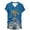 Blue, variant on Womens Fall Christmas Tops Casual Fashion Tree Printed V Neck Short Sleeve Pullover Xmas Fistival Tops
