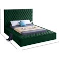 thumbnail image 6 of Maklaine Contemporary Solid Wood Tufted Velvet King Bed in Green, 6 of 8