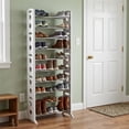 thumbnail image 5 of Whitmor 10-Tier Free-Standing Shoe Rack, Space-Saving Shoe Tower Organizer, 30-Pair Capacity, White, 5 of 5