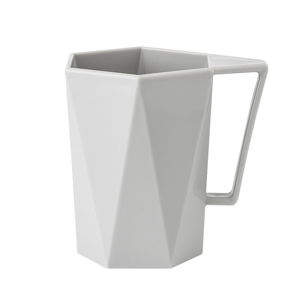 Geometric Bathroom Cups Tumblers with Handles, Unbreakable Reusable Toothbrush Holders