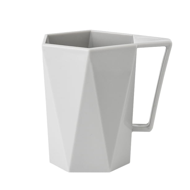 Vasos de baño geométricos Apuakthei con asas, portacepillos de dientes reutilizables e irrompibles