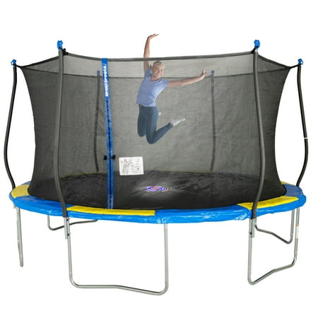 Bounce Pro 14  Trampoline  with CLASSIC Enclosure and Flashlight Zone  Blue/Yellow (Box 2 of 2) [505335613]