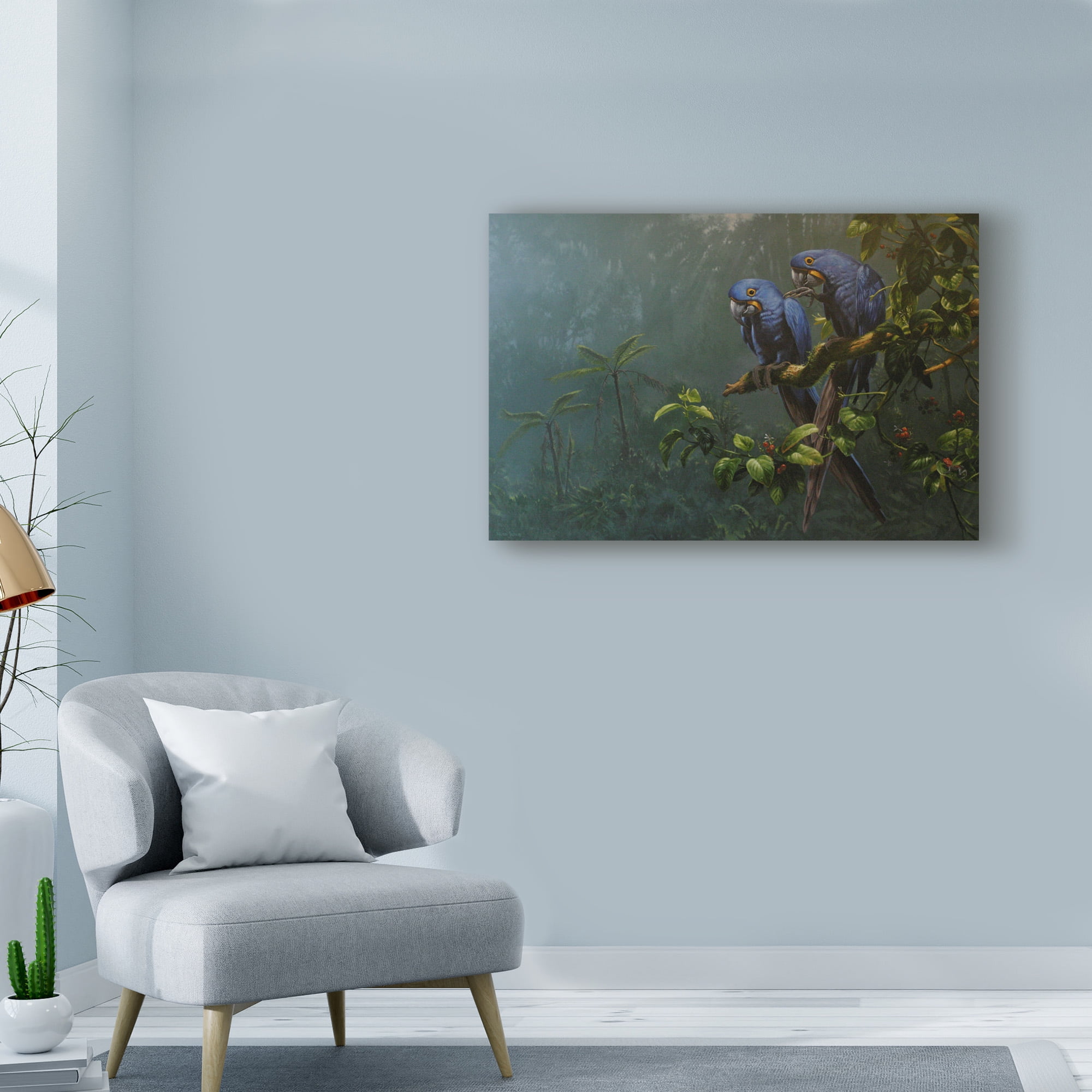 Trademark Fine Art 'Blue Macaws' Canvas Art by Michael Jackson