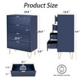 thumbnail image 5 of Eclife 4 Drawer Dresser, Blue MDF Wood Chest of Drawers with Metal Handles, Storage Cabinet for Bedroom, Closet and Living Room, 5 of 9
