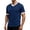 Navy, variant on IYTR Mens Shirts V-Neck Short Sleeve Slim Fit T-Shirt Contrast Trim Cuff Casual Summer Athletic Gym Workout Solid Color Muscle Tee (White,XXL)