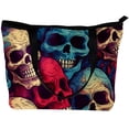 thumbnail image 2 of Skull Stylish Canvas Leather Mix Tote Bag with Twill, Sponge, Jeanette Material - 30x10.5x39cm/11.8x4.1x15.4in Size, 2 of 5