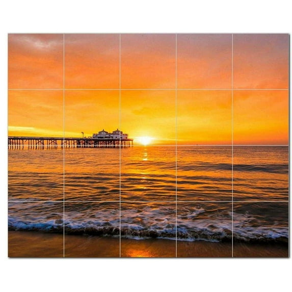 Sunset Ceramic Tile Mural Kitchen Backsplash Bathroom Shower, 401499-XL54