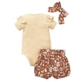 thumbnail image 6 of Lovebay Toddler Baby Girl Summer Outfits Set Tops Bodysuit +Shorts+Headband for 0-2T, 6 of 6