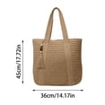thumbnail image 2 of HXWCHs Women's Woven Straw Beach tote Bag Boho Summer Shoulder Handbag with Tassel for Travel 45x36x40cm Beige, 2 of 7
