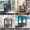 thumbnail image 4 of Nalone End Table Side Table Adirondack 16.5" Outdoor HDPE Plastic Side Table Small End Table for Living Room Bedroom Patio Farmhouse(Black), 4 of 8
