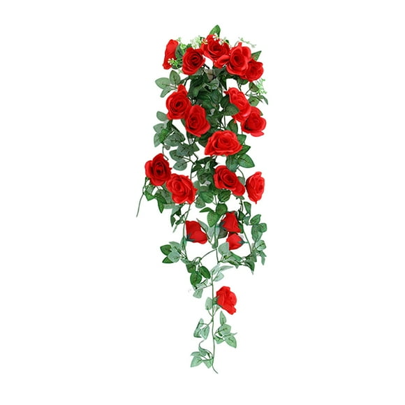 Binwennn Hanging Roses Bunch Flower Hanging Garland Wisteria Orchid Wall Flowers Flowers Silk Flowers Rose Heads Wedding Decorations for Reception Wild Flower Garland Winter Flower Garland Winter